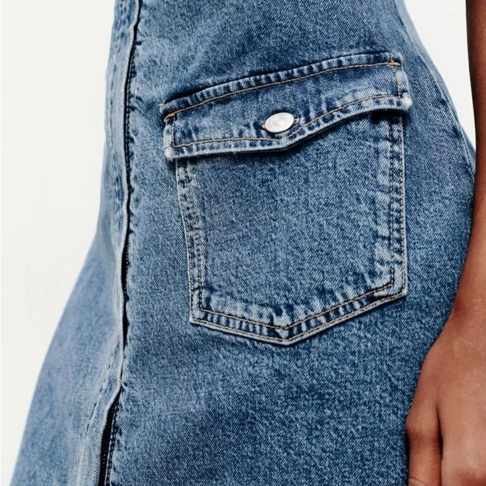 ZARA TRF FITTED DENIM DRESS - Picture 5 of 11